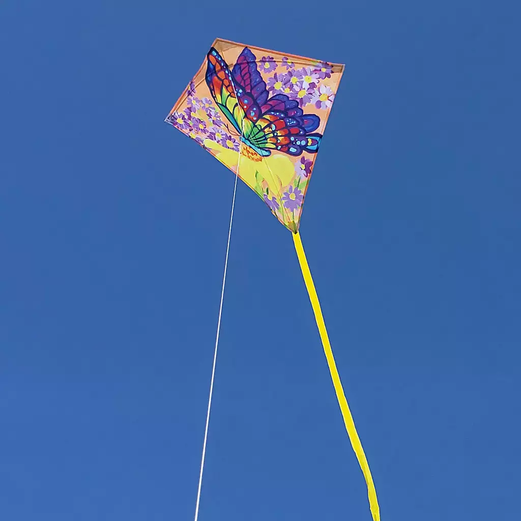 Kites Premier Kites 25 In. Diamond Kite - Butterfly And Wildflowers 4 Kites Premier Kites 25 In. Diamond Kite - Butterfly And Wildflowers