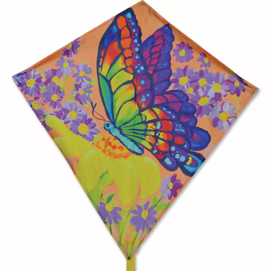 Kites Premier Kites 25 In. Diamond Kite - Butterfly And Wildflowers 3 Kites Premier Kites 25 In. Diamond Kite - Butterfly And Wildflowers