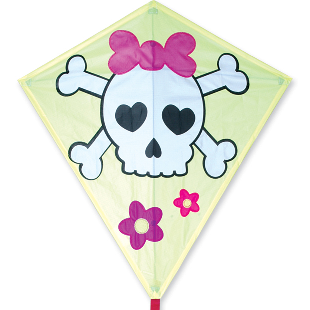 Kites 30 In. Diamond Kite - Girl Skull 3 Kites 30 In. Diamond Kite - Girl Skull