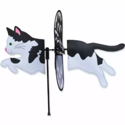 WindGarden Petite Spinner - Black & White Cat