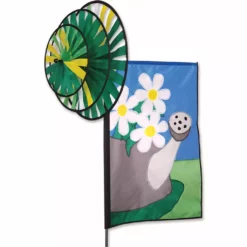 WindGarden Triple Spin Banner - Summer Daisies