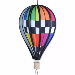 WindGarden 18 In. Hot Air Balloon - Checkered Rainbow WindGarden