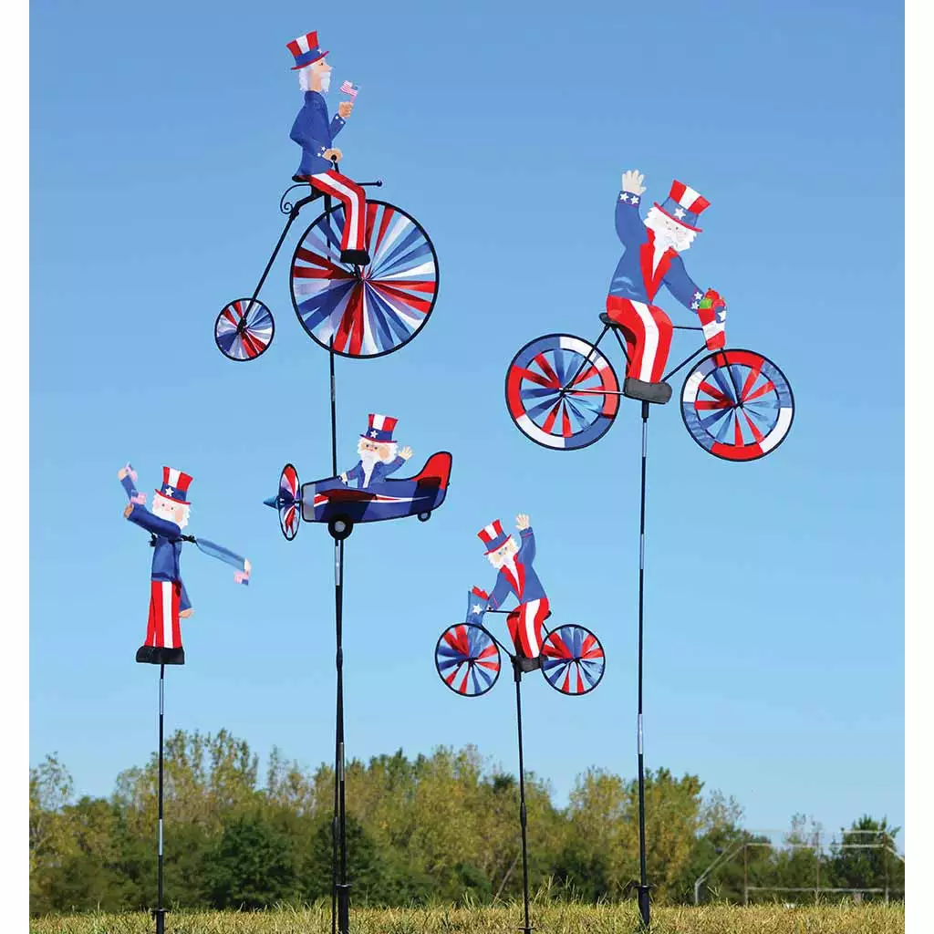 WindGarden WindGarden High Wheel Bike Spinner - Uncle Sam 5 WindGarden WindGarden High Wheel Bike Spinner - Uncle Sam