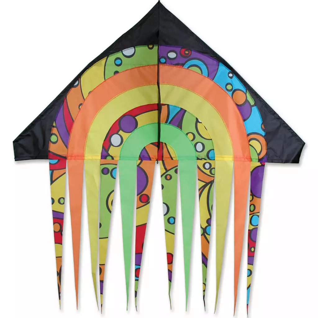 Kites 56 In. Stream Delta Kite - Rainbow Orbit Premier Kites 4 Kites 56 In. Stream Delta Kite - Rainbow Orbit Premier Kites