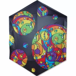 Collections Kites Rokkaku Kite - Black Rainbow Orbit Bubbles Collections
