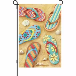 Accent Home & Garden 12 In. Flag - Flip Flops Sand