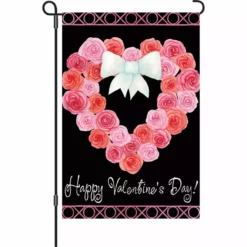 Accent Home & Garden 12 In. Flag - Valentine Wreath