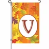 Accent Home & Garden 12 In. Fall Monogram Flag - V Accent