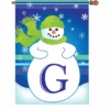Accent Home & Garden 28 In. Winter Monogram Flag - G