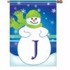 Accent Home & Garden Accent 28 In. Winter Monogram Flag - J