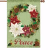 Accent Home & Garden Accent 28 In. Flag - Poinsettia Wreath
