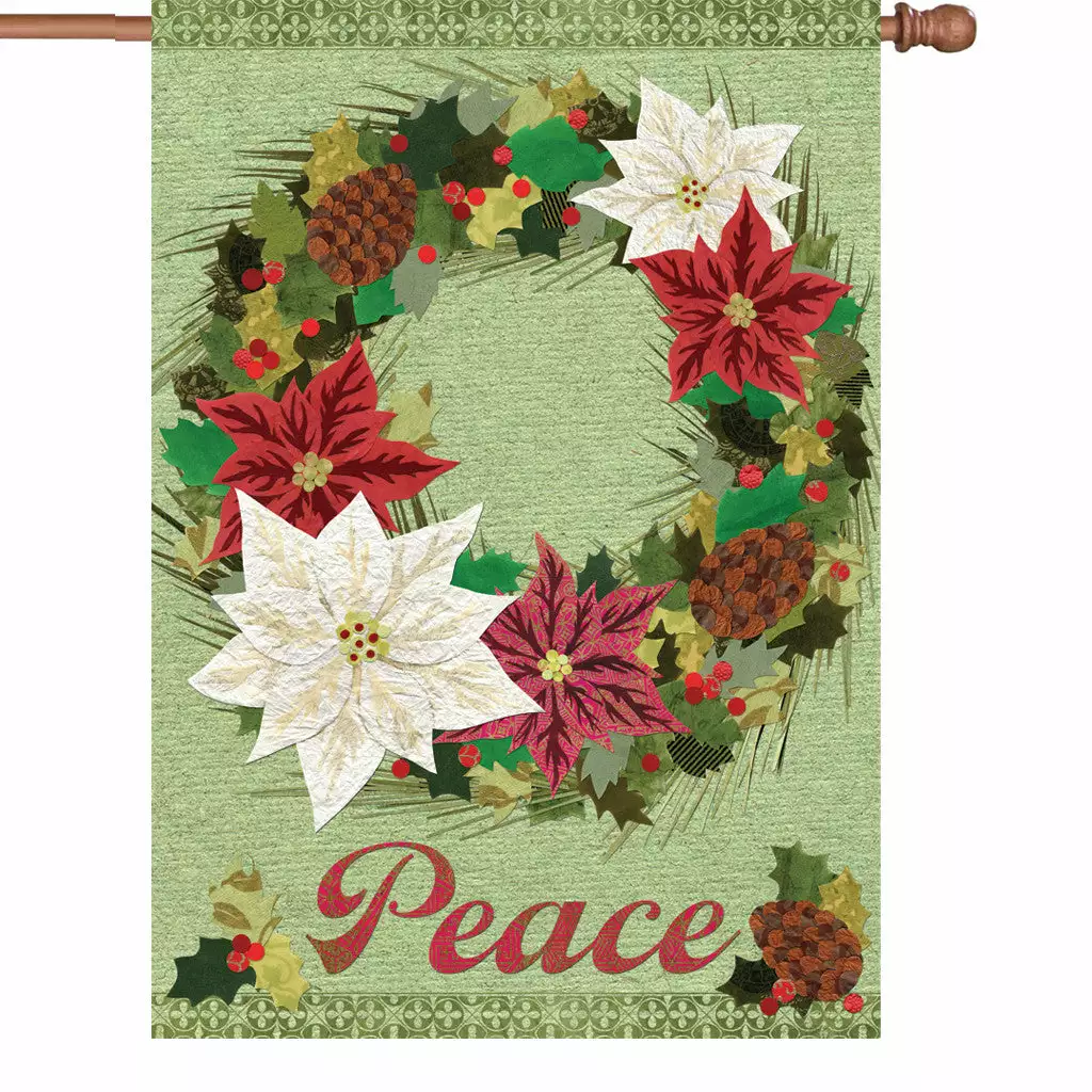 Accent Home & Garden Accent 28 In. Flag - Poinsettia Wreath 3 Accent Home & Garden Accent 28 In. Flag - Poinsettia Wreath