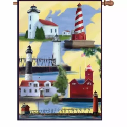 Accent Home & Garden 28 In. Flag - Michigan Lighthouse Accent