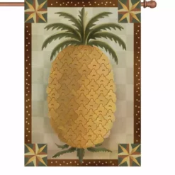 Accent Home & Garden - Sale 28 In. Flag - Primitive Pineapple Accent