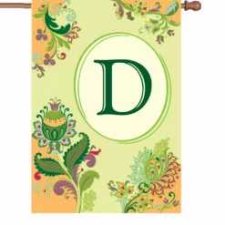 Accent Home & Garden 28 In. Spring Monogram Flag - D Accent