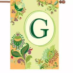 Accent Home & Garden 28 In. Spring Monogram Flag - G Accent