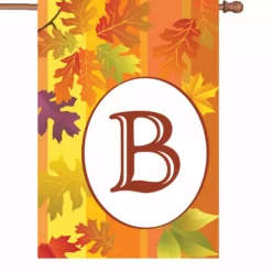 Accent Home & Garden Accent 28 In. Fall Monogram Flag - B