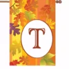 Accent Home & Garden 28 In. Fall Monogram Flag - T Accent