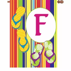 Accent Home & Garden Accent 28 In. Summer Monogram Flag - F