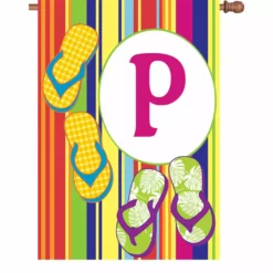 Accent Home & Garden 28 In. Summer Monogram Flag - P