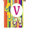Accent Home & Garden 28 In. Summer Monogram Flag - V Accent
