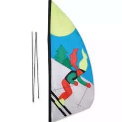 Premier Kites 3.5 Ft. Recumbent Bike Feather Banner - Skier Recumbent Bike Flags