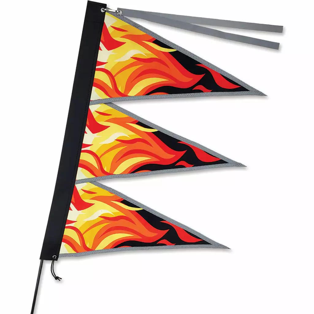 Premier Kites Recumbent Bike Flags Tri-Stack Bike Flag - Flames 3 Premier Kites Recumbent Bike Flags Tri-Stack Bike Flag - Flames