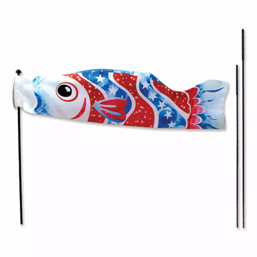 Premier Kites Recumbent Bike Flags Koi Windsock Recumbent Bike Flag - Patriotic Fish 3 Premier Kites Recumbent Bike Flags Koi Windsock Recumbent Bike Flag - Patriotic Fish