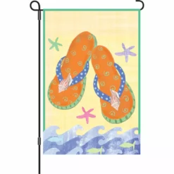 Accent Home & Garden 12 In. Flag - Orange Flip Flops