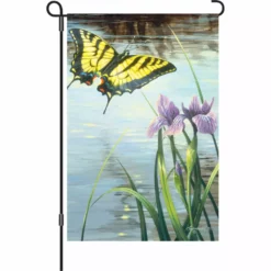Accent Home & Garden 12 In. Flag - Swallowtail And Iris