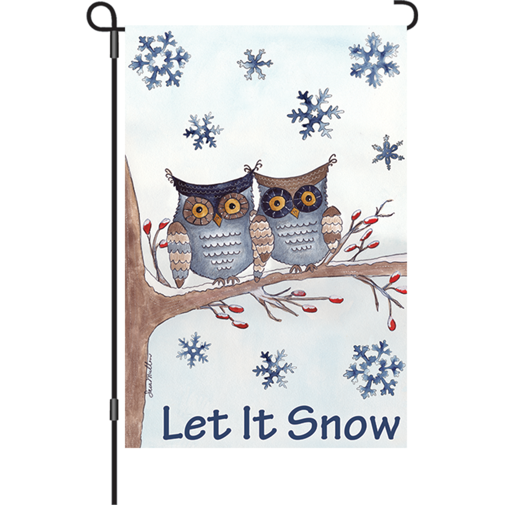 Accent Home & Garden 12 In. Flag - Owls In The Snow Accent 3 Accent Home & Garden 12 In. Flag - Owls In The Snow Accent
