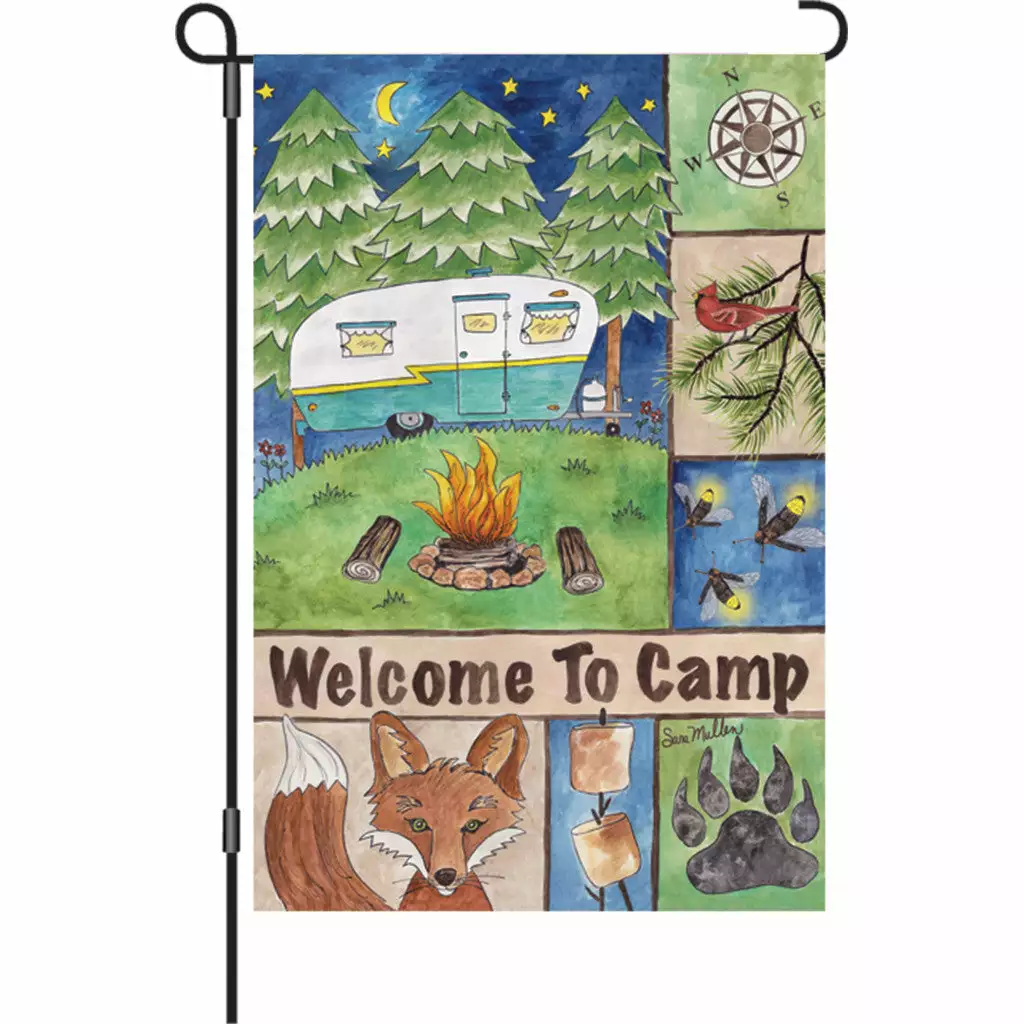 Accent Home & Garden Accent 12 In. Flag - Welcome To Camp 3 Accent Home & Garden Accent 12 In. Flag - Welcome To Camp