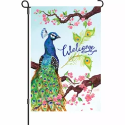 Accent Home & Garden Accent 12 In. Flag - Welcome Peacock