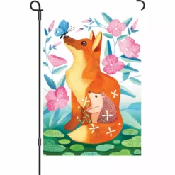 Accent Home & Garden 12 In. Flag - Fox & Hedgehog Accent