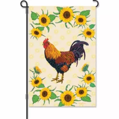 Accent Home & Garden 12 In. Flag - Sunflower Rooster Accent