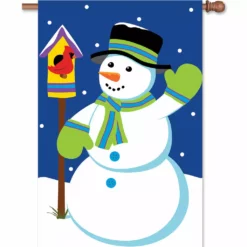 Accent Home & Garden Applique Flag - Snowman