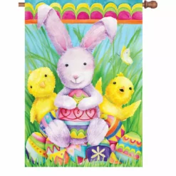 Accent Home & Garden 28 In. Flag - Bunny And Friends