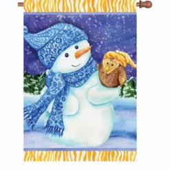 Accent Home & Garden Accent 28 In. Flag - Snowman And Owl