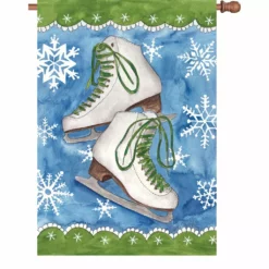 Accent Home & Garden 28 In. Flag - Ice Skates & Snow