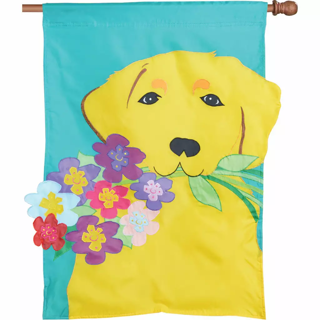 Accent Home & Garden Accent Applique Flag - Golden Retriever 3 Accent Home & Garden Accent Applique Flag - Golden Retriever
