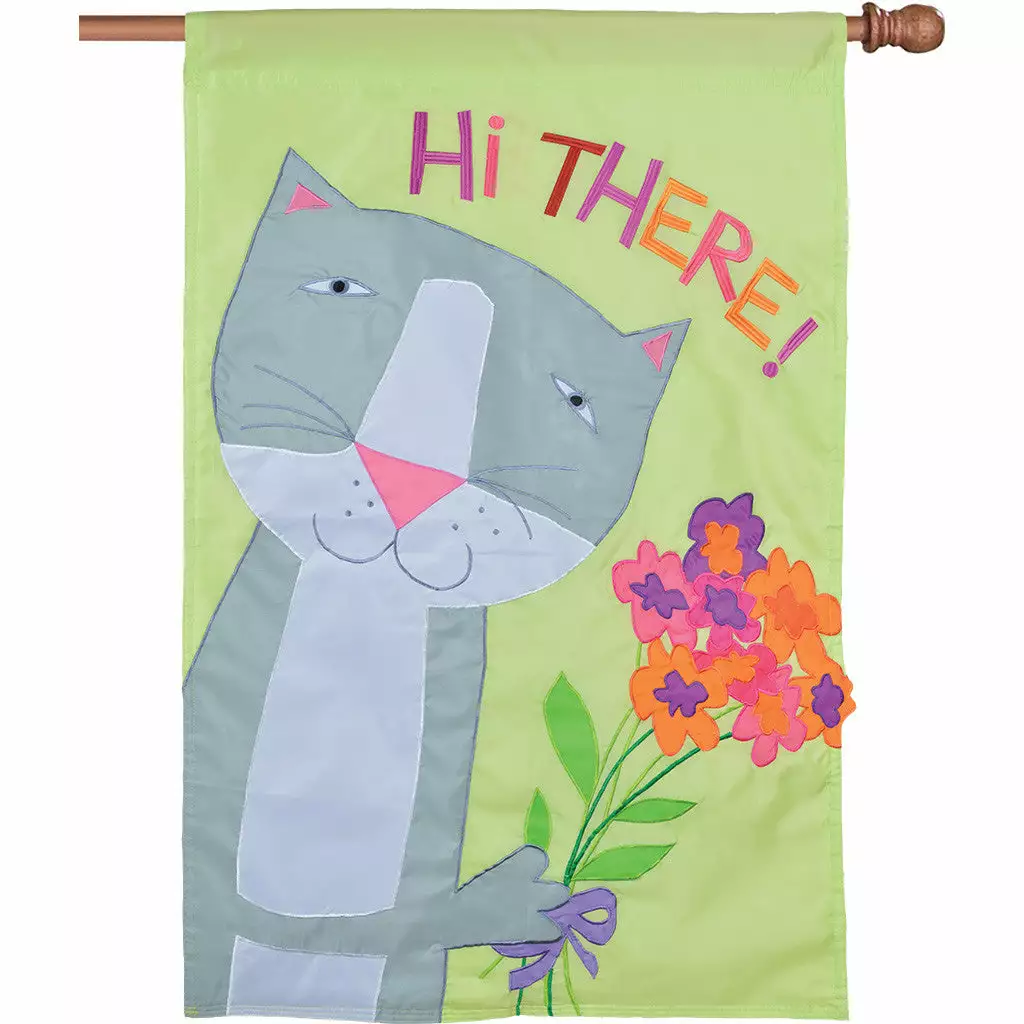 Accent Home & Garden Applique Flag - Hi There! 3 Accent Home & Garden Applique Flag - Hi There!
