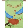 Accent Home & Garden Accent Applique Flag - Welcome Bluebirds