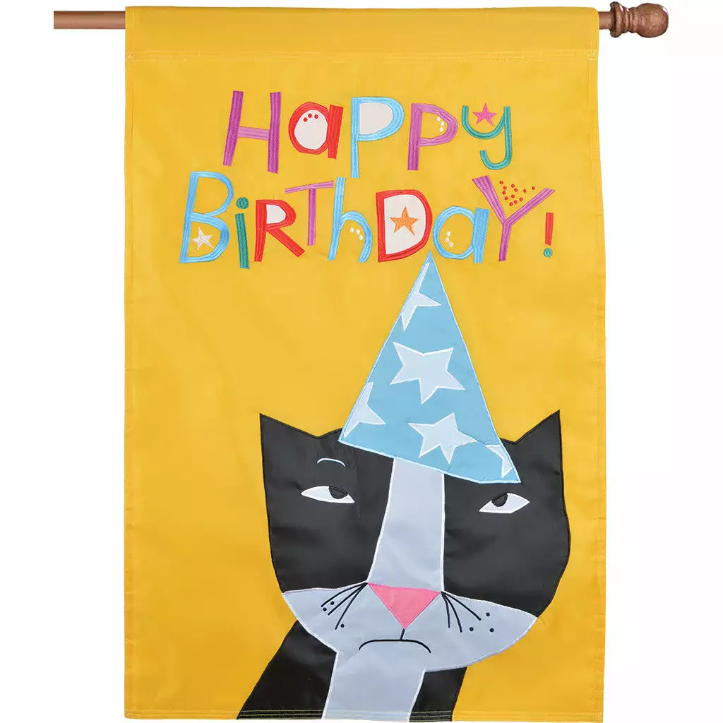 Accent Home & Garden Applique Flag - Birthday Kitty Accent 3 Accent Home & Garden Applique Flag - Birthday Kitty Accent