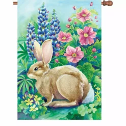 Accent Home & Garden 28 In. Flag - Garden Rabbit Accent