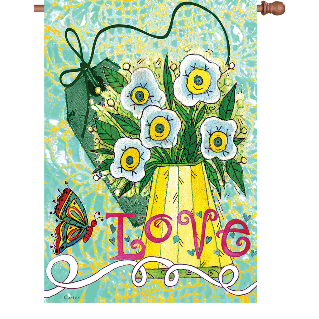 Accent Home & Garden Accent 28 In. Flag - Love Makes Me Happy 3 Accent Home & Garden Accent 28 In. Flag - Love Makes Me Happy