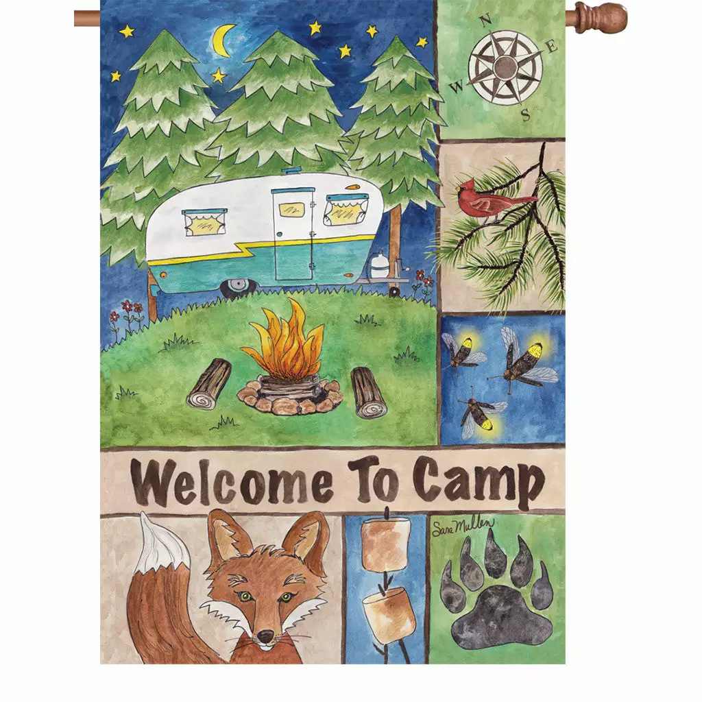 Accent Home & Garden 28 In. Flag - Welcome To Camp 3 Accent Home & Garden 28 In. Flag - Welcome To Camp