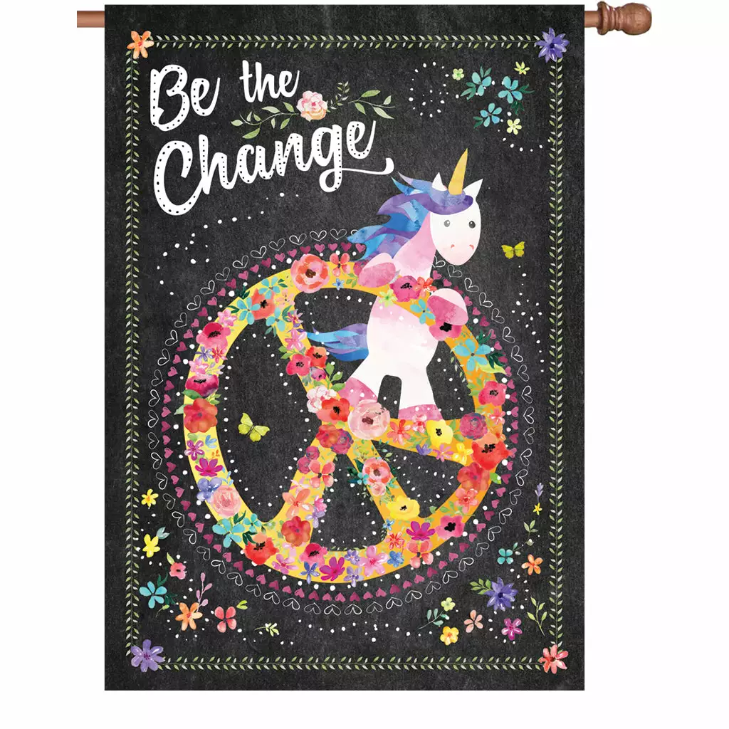 Accent Home & Garden Accent 28 In. Flag - Be The Change 3 Accent Home & Garden Accent 28 In. Flag - Be The Change