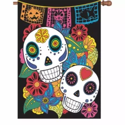 Accent Home & Garden Accent 28 In. Flag - Sugar Skulls