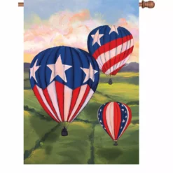 Accent Home & Garden 28 In. Flag - Patriotic Hot Air Balloons