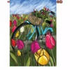 Accent Home & Garden Accent 28 In. Flag - Bike Through The Tulips